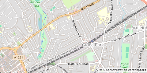 Map of Romford, Essex