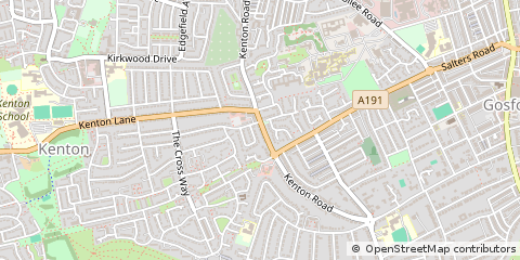 Map of Newcastle Upon Tyne, Tyne and Wear
