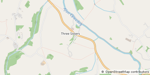 Map of Llanrhaeadr, Denbighshire