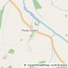 Map of Llanrhaeadr, Denbighshire