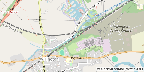 Map of Willington, Derbyshire