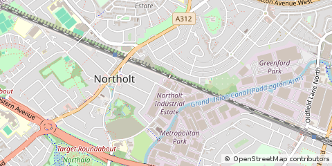 Map of Northolt, Middlesex