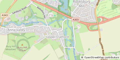 Map of Upper Clatford, Andover Hampshire