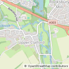 Map of Upper Clatford, Andover Hampshire