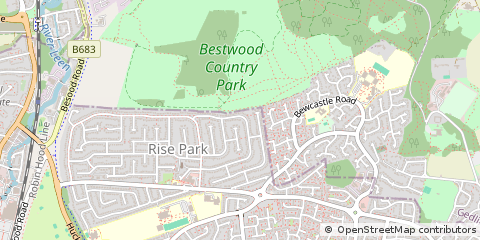 Map of Nottingham, Nottinghamshire