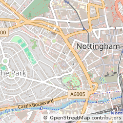 Map of Park ROW, Nottingham