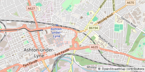 Map of Ashton-Under-Lyne, Lancashire