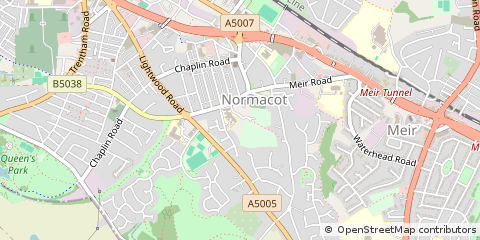 Map of Stoke on Trent, Staffordshire