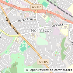 Map of Stoke on Trent, Staffordshire
