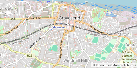Map of Gravesend, Kent