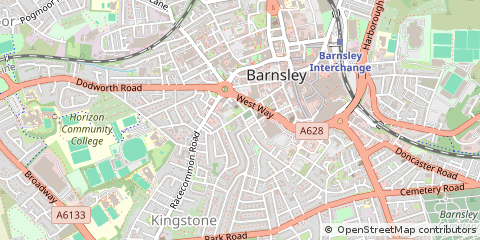 Map of Barnsley, South Yorkshire