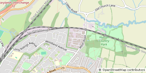 Map of Brentwood, Essex