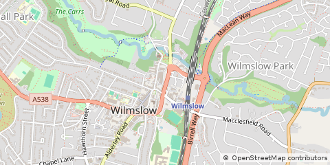 Map of Wilmslow, Cheshire