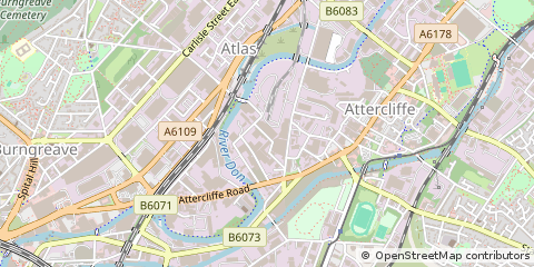 Map of Sheffield, South Yorkshire