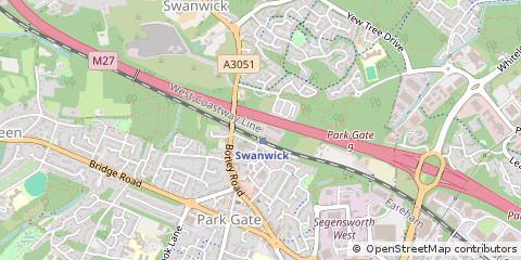 Map of Park Gate, Hampshire