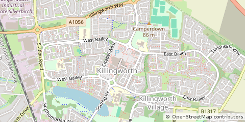 Map of Killingworth, Newcastle Upon Tyne