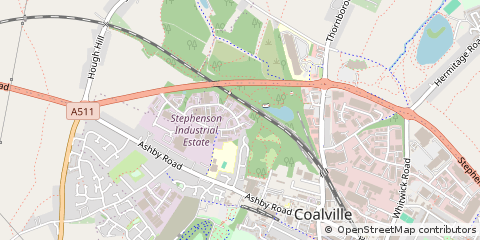 Map of Coalville, Leicestershire