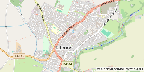 Map of Tetbury, Gloucestershire