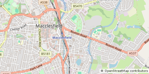 Map of Macclesfield, Cheshire