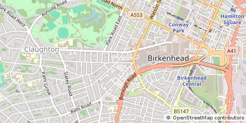 Map of Birkenhead, Merseyside
