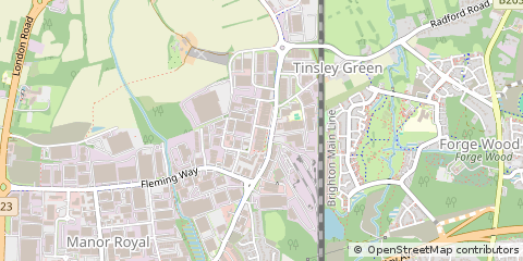Map of Crawley, Sussex