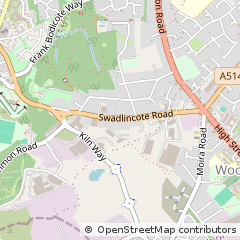 Map of Swadlincote, Derbyshire