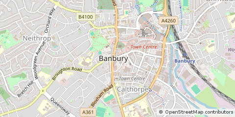 Map of Banbury, Oxfordshire