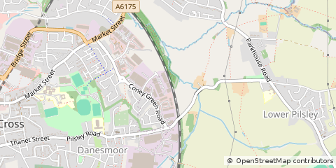 Map of Chesterfield, Derbyshire