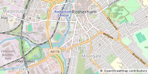 Map of Rotherham, South Yorkshire