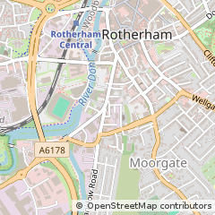 Map of Rotherham, South Yorkshire