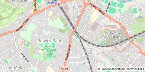 Map of Stafford, Staffordshire