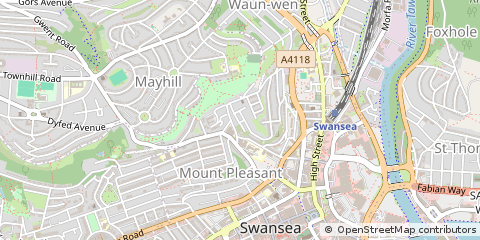 Map of Swansea