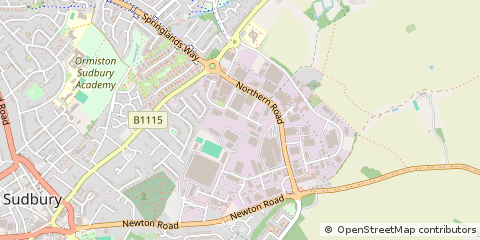 Map of Sudbury, Suffolk