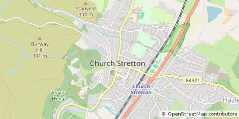 Map of Church Stretton, Shropshire