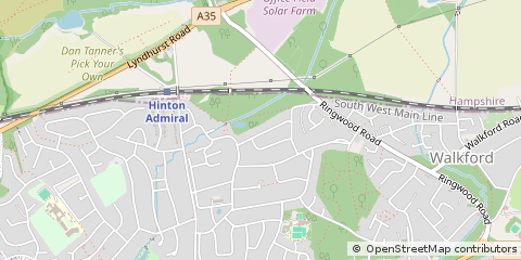 Map of Christchurch, Dorset