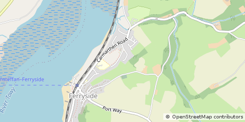 Map of Ferryside, Dyfed
