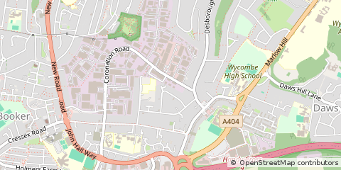 Map of High Wycombe, Buckinghamshire