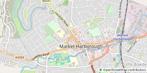 Map of Market Harborough, Leicestershire
