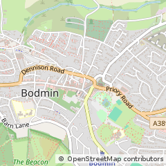 Map of Bodmin, Cornwall