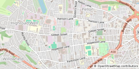 Map of Halifax, West Yorkshire