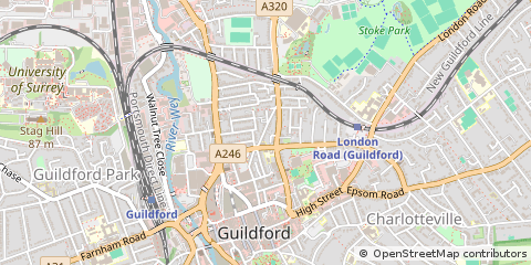 Map of Guildford, Surrey