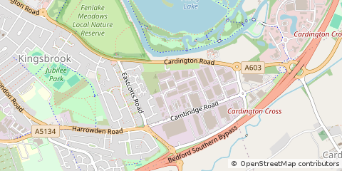 Map of Bedford, Bedfordshire