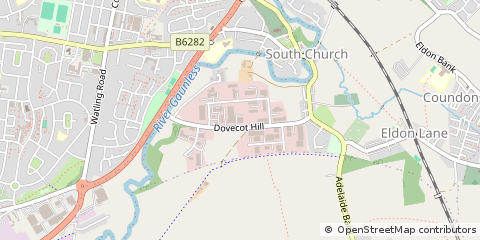 Map of Bishop Auckland, County Durham