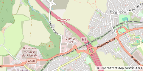 Map of Dodworth, Barnsley