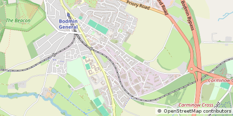 Map of Bodmin, Cornwall