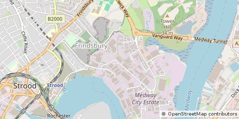 Map of Rochester, Kent