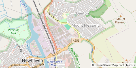 Map of Newhaven, East Sussex