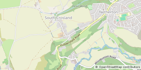 Map of Huddersfield, West Yorkshire