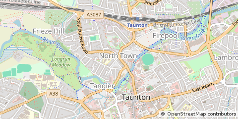 Map of Taunton, Somerset