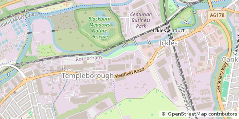Map of Rotherham, South Yorkshire